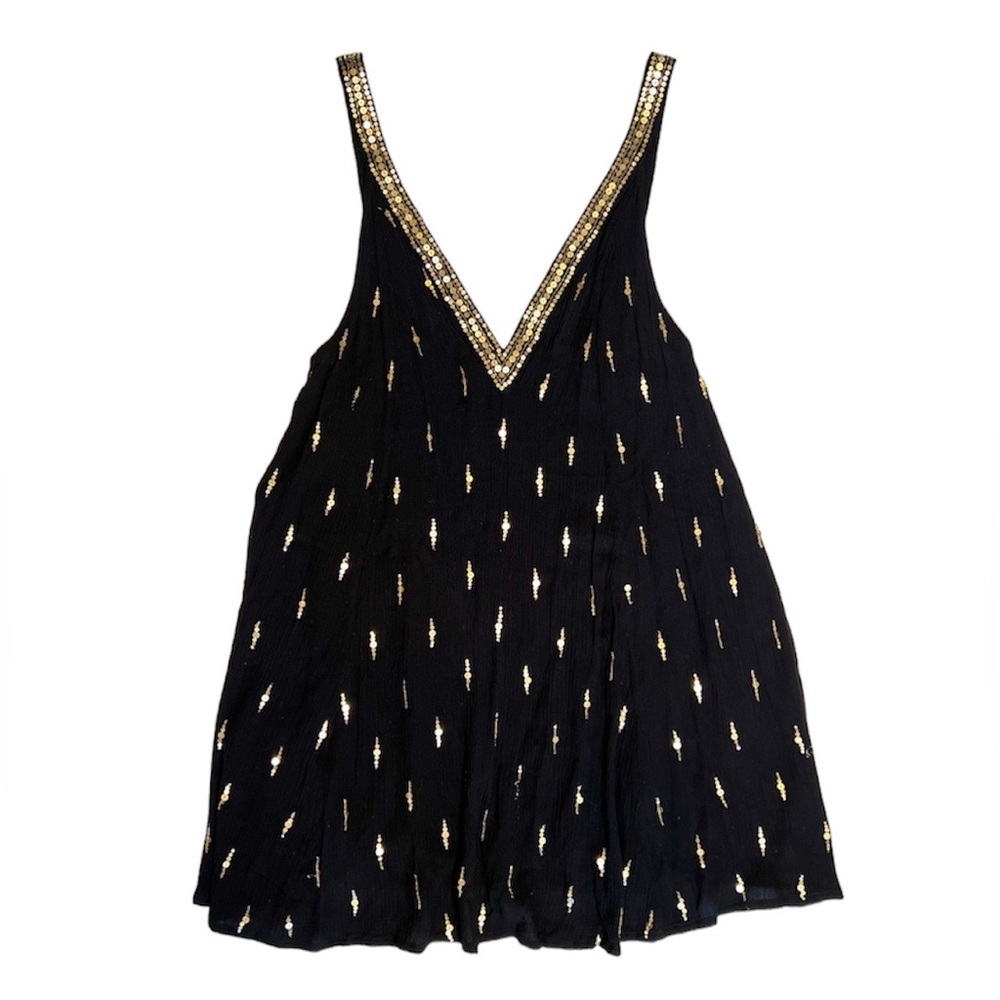 Free People Intimately Rising Sun Sequin Mini Dress Tunic Size Small - Picture 5 of 12
